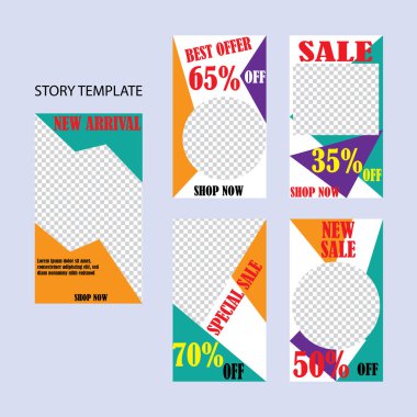 Sosyal ağlar için beş soyut vektör pankartı seti. ağ için modern şablon tasarımı.