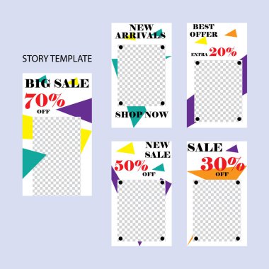 Sosyal ağlar için beş soyut vektör pankartı seti. ağ için modern şablon tasarımı.