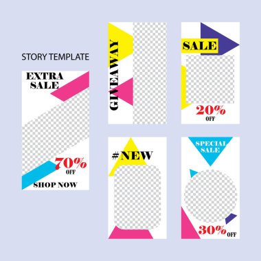 Sosyal ağlar için beş soyut vektör pankartı seti. ağ için modern şablon tasarımı.