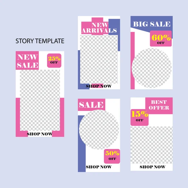 Sosyal ağlar için beş soyut vektör pankartı seti. ağ için modern şablon tasarımı.