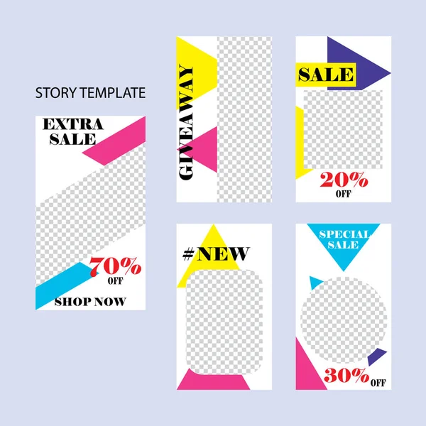 Sosyal ağlar için beş soyut vektör pankartı seti. ağ için modern şablon tasarımı.