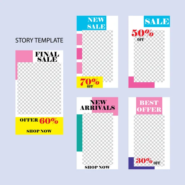 Sosyal ağlar için beş soyut vektör pankartı seti. ağ için modern şablon tasarımı.