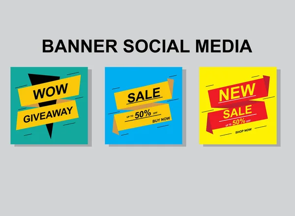 Establecer Banner Social Media Post Diseño — Archivo Imágenes Vectoriales