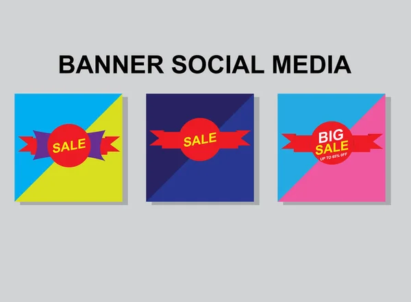 Set Banner Social Media Post Design — Stock Vector