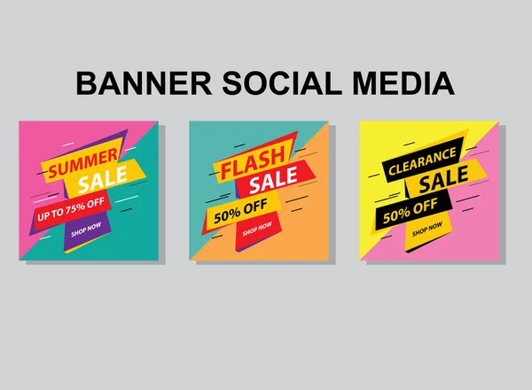 Banner Social Media Postdesign Setzen — Stockvektor