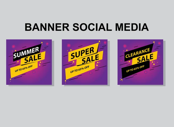 Definir Banner Social Media Post Design —  Vetores de Stock