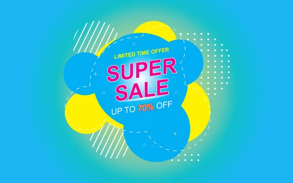 Sale Banner Sjabloon Ontwerp Super Sale Einde Van Het Seizoen — Stockvector