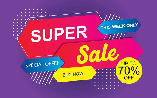 Πώληση Banner Πρότυπο Σχεδιασμό Super Sale Τέλος Της Σεζόν Ειδική — Διανυσματικό Αρχείο
