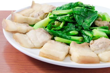 Tayland yemeği kızarmış domuz eti ile kale