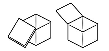 Boş kutular iki siyah-beyaz