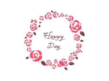 Çerçeve kırmızı yuvarlak gül