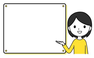 Kurulun önünde rehberlik eden bir kadın.