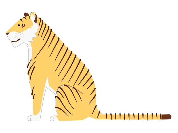 Tiger Illustrationen Zum Sitzen — Stockvektor