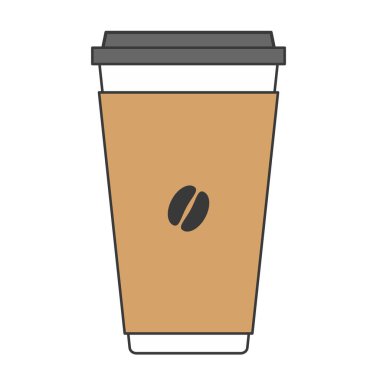 Kağıt bardak sıcak kahve illüstrasyon rengi