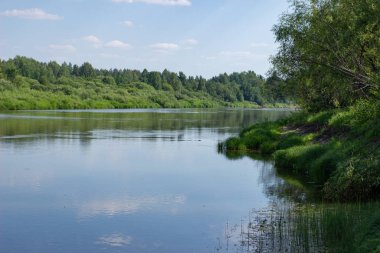 Beautiful view of the Neya River in Russia