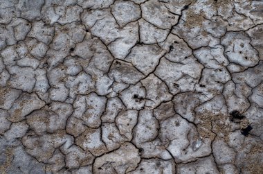 Renkli kuru tuzlu toprak yüzeyinin tuz stainx ve derin siyah çatlaklar ile