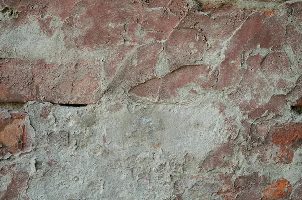Textur der alten roten Ziegelwand mit Zement- und Betonnähten — Stockfoto