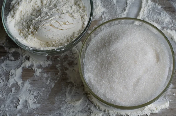 Sugar and flour — Stock Photo, Image