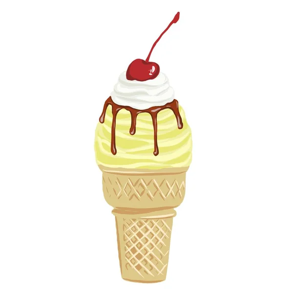 Illustration Ice Cream Banana Chocolate — Stock Photo, Image