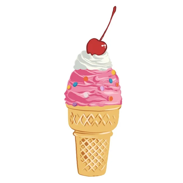 アイスクリーム ラズベリーのイラスト — ストック写真