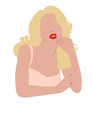 Güzel bir sarışının tasviri