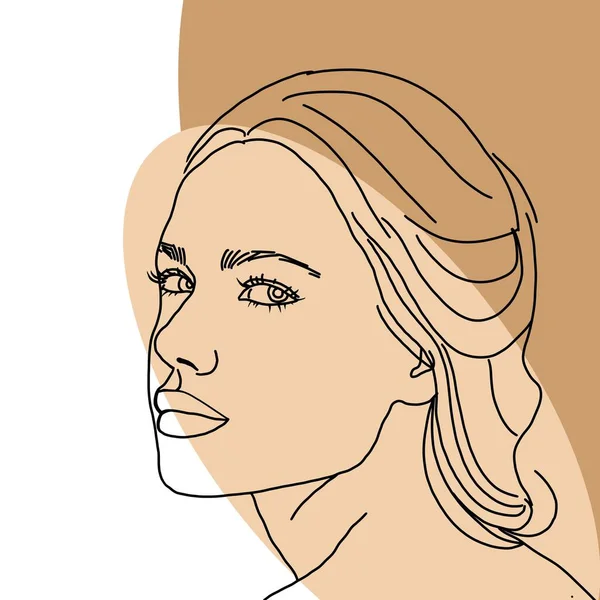 Illustration Une Ligne Femme Portrait — Photo