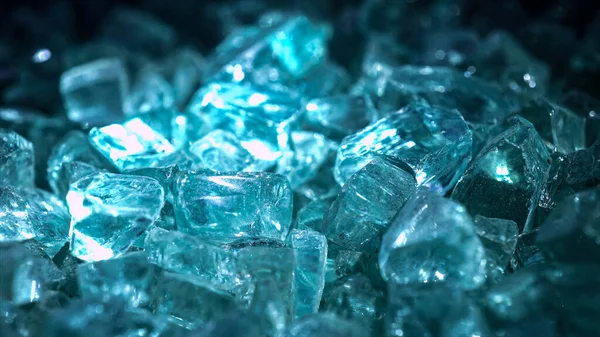 Κομμάτια Πάγου Λάμπουν Ένα Μπλε Φως Σημύδας — Φωτογραφία Αρχείου