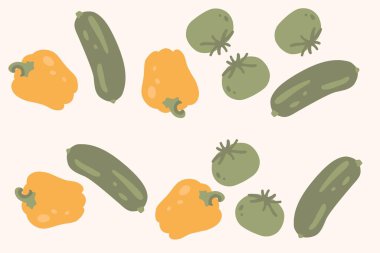 Sanat & İllüstrasyonu Taze Sebze Karışık Sanatı, Vektör İllüstrasyonu