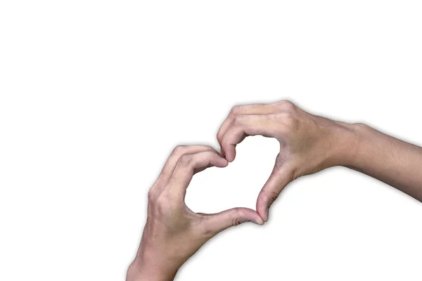 Θηλυκά Χέρια Που Σχηματίζουν Μαζί Σχήμα Καρδιάς Δάχτυλα Απομονωμένα Λευκό — Φωτογραφία Αρχείου