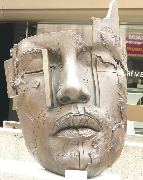 Escultura Bronze Rei Africano Por Gunther Stilling Vaduz Liechtenstein — Fotografia de Stock