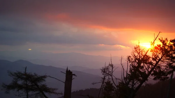 stock image Panorama view of a sunset at Great Smoky Mountains National Park, TN