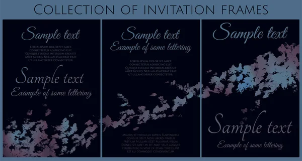 Collection Invitation Templates Simple Branches Vector — Stock Vector