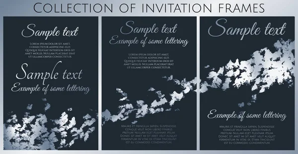 Vector Collection Luxury Invitation Silver Texture — Stock Vector