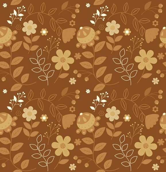 Etnik bitki ve çiçeklerin kusursuz örüntüsü