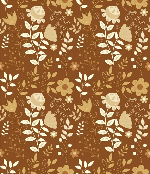 Etnik bitki ve çiçeklerin kusursuz örüntüsü