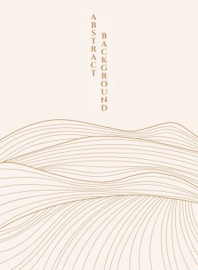 Japon tarzı çizgili dağlar, vektör soyut manzara