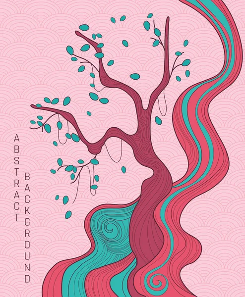 Patrón Japonés Simple Árbol Sakura Estilizado Ilustración Vectorial — Vector de stock