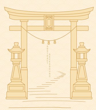 Biçimlendirilmiş basit merdivenli Torii Kapısı 'nın vektör çizimi 