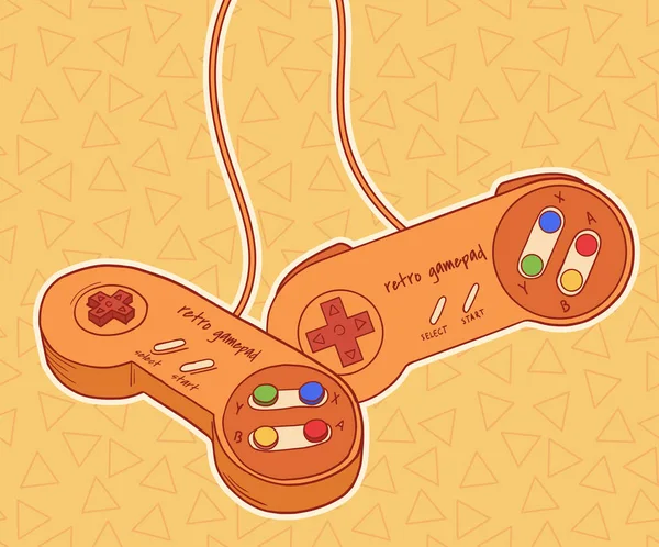 Retro Gamepads Vector Illustration Cartoon Style — Stock Vector