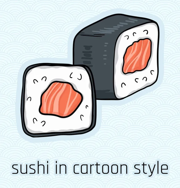 漫画風の寿司のイラスト — ストックベクタ