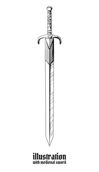 medieval sword clipart black and white cross