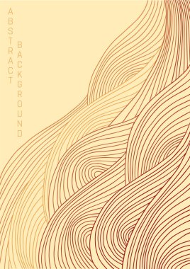 Dalga ve çizgilerle Japon stili arkaplan, soyut vektör illüstrasyonu 