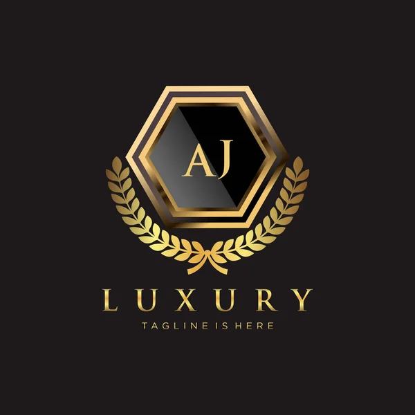 Letter Initial Royal Luxury Logo Template — Stock Vector