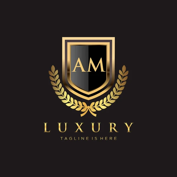 Letter Initial Royal Luxury Logo Template — Stock Vector