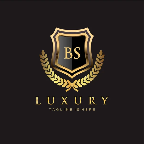 Brief Initiaal Met Royal Luxury Logo Template — Stockvector