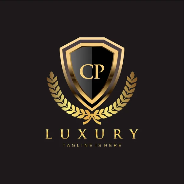 List Początkowy Royal Luxury Logo Szablon — Wektor stockowy