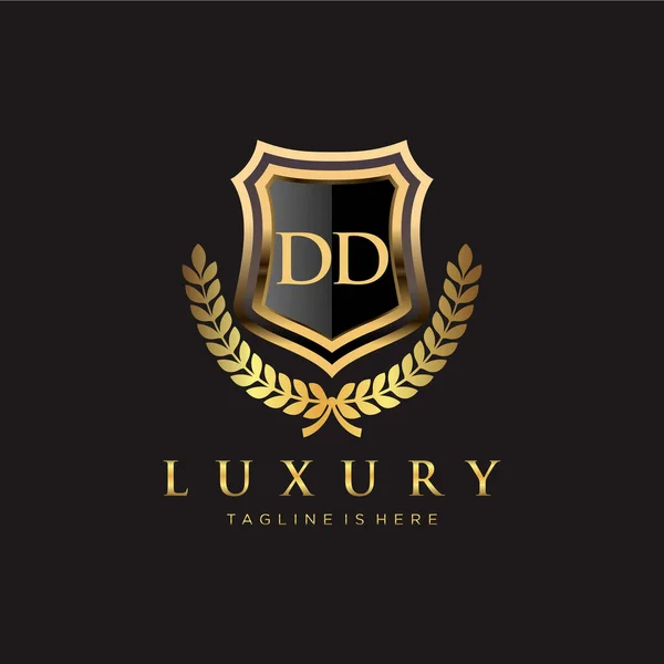 Lettre Initiale Avec Modèle Logo Luxe Royal — Image vectorielle