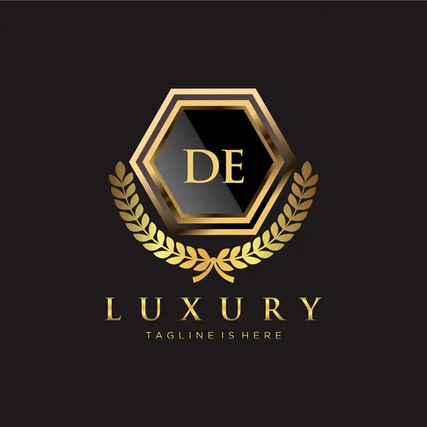 Lettre Initiale Avec Modèle Logo Luxe Royal — Image vectorielle