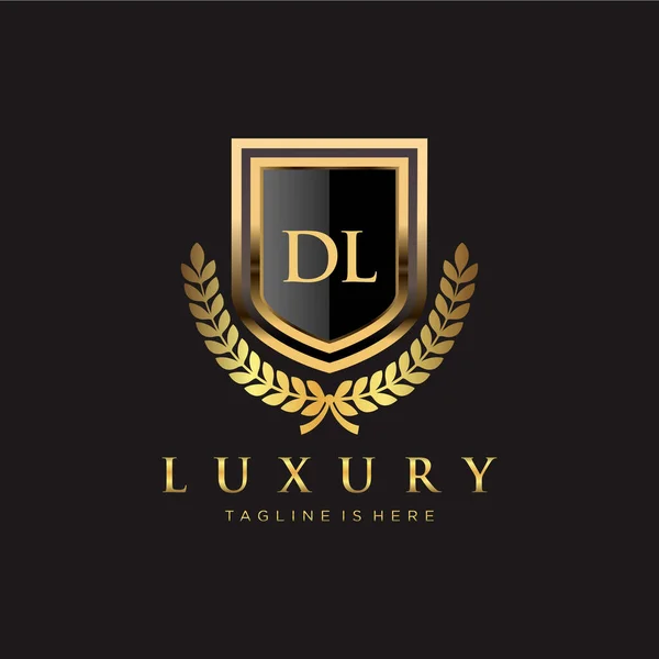 Letter Initial Royal Luxury Logo Template — Stock Vector