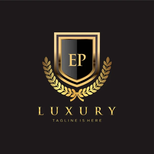 Letter Initial Royal Luxury Logo Template — Stock Vector